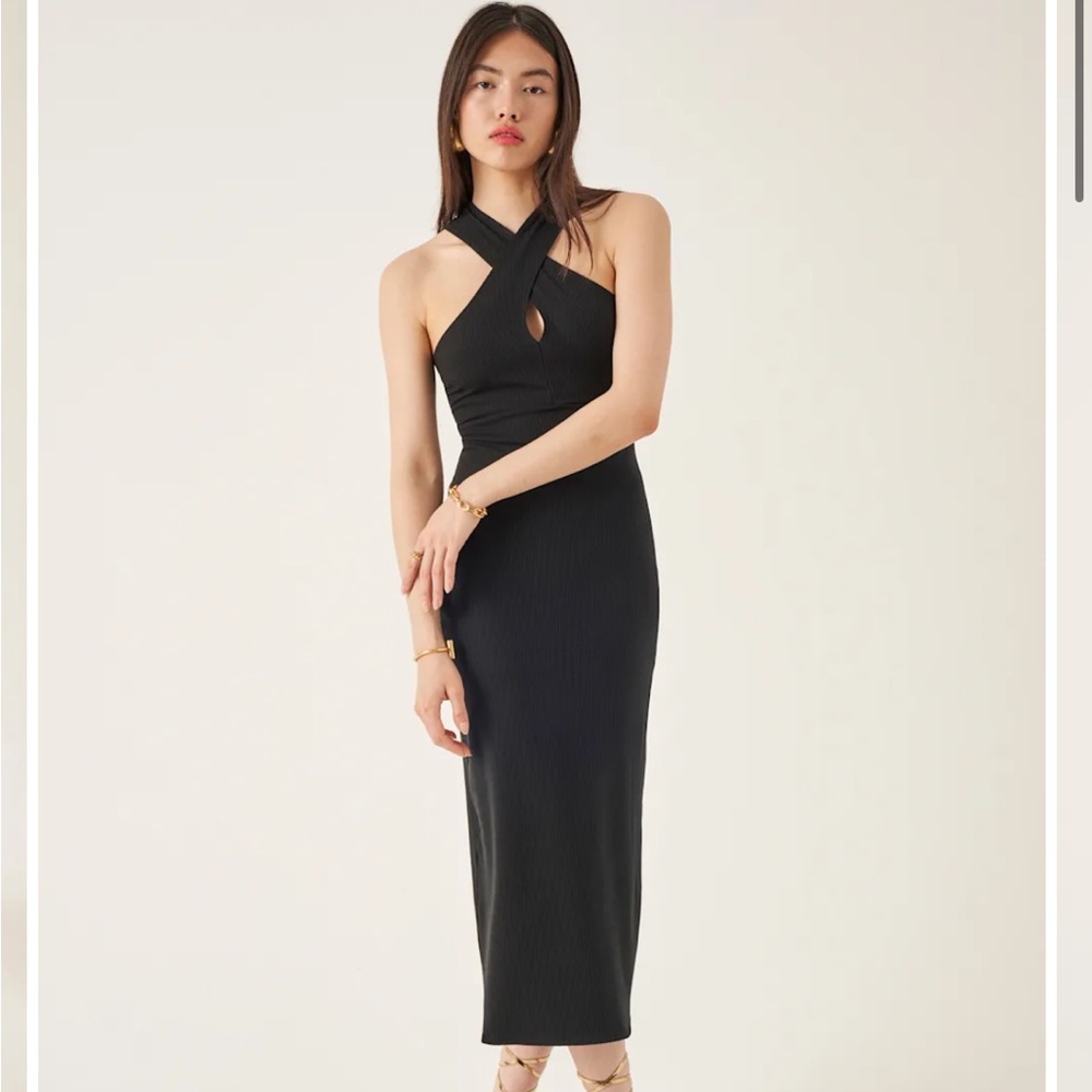 Reformation Cita Cross-Neck Midi Dress